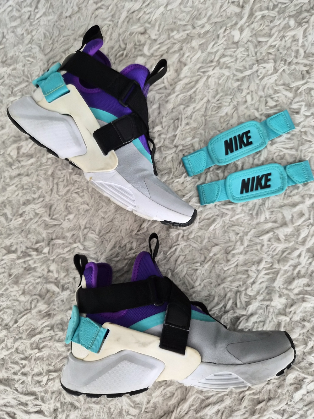 Nike Air Huarache Drift "Just Do It" Purple Teal Sneakers Size 5.5